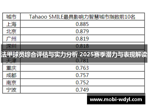 法甲球员综合评估与实力分析 2025赛季潜力与表现解读