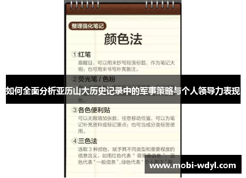 如何全面分析亚历山大历史记录中的军事策略与个人领导力表现